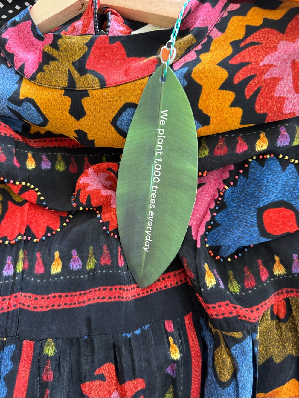 FARM Rio Bold Floral Patchwork Maxi Dress in Black and Multicolor - Picture 3 of 5